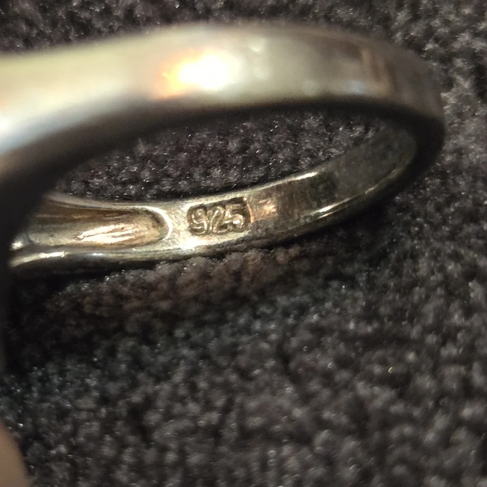 Elegant Silver and Turquoise Ring Size 6 - Picture 5 of 5